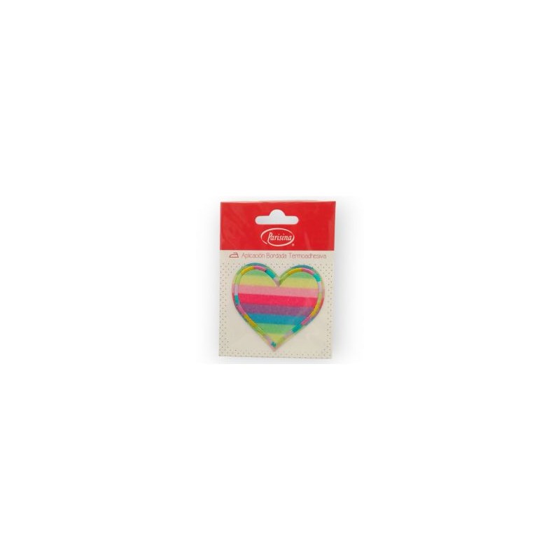 Aplicación Bordada Corazón Arcoiris