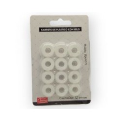 Carretel de plástico con hilo Blanco estandar