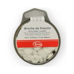 Broche de Presión Plástico Blanco 9 mm