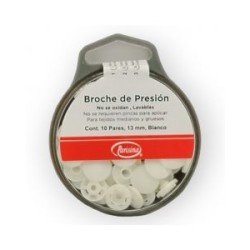 Broche de Presión Plástico Blanco 13 mm