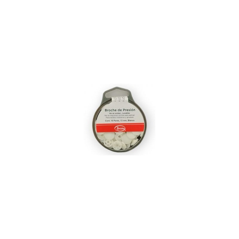 Broche de Presión Plástico Blanco 13 mm