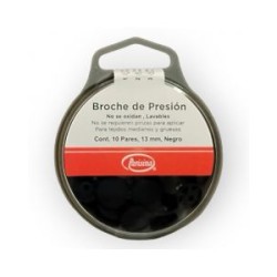 Broche de Presión Plástico Negro 13 mm