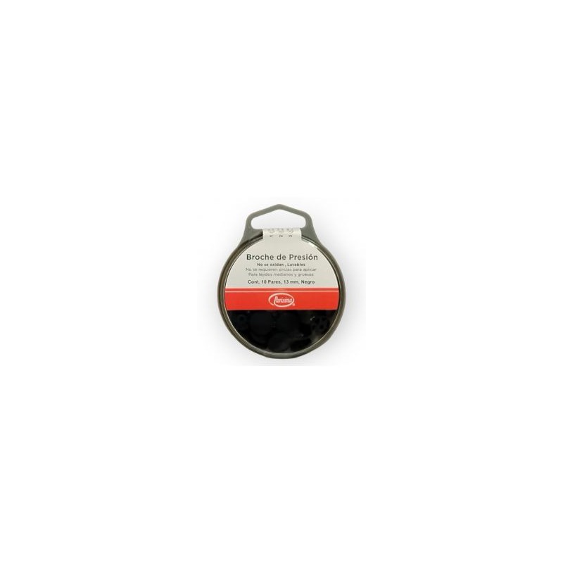 Broche de Presión Plástico Negro 13 mm