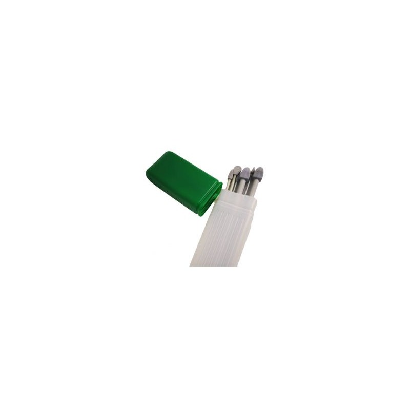 Estuche Porta Agujas de Tejer Transparente Y Tapa Colores Surtidos