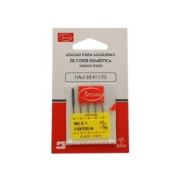 Aguja para Máquina de Coser Acero #11 Tejidos finos