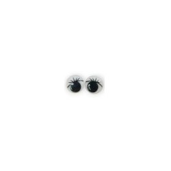 Ojos movibles con pestañas Blanco/Negro 5 mm