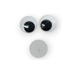 Ojos movibles para coser Blanco/Negro 30 mm