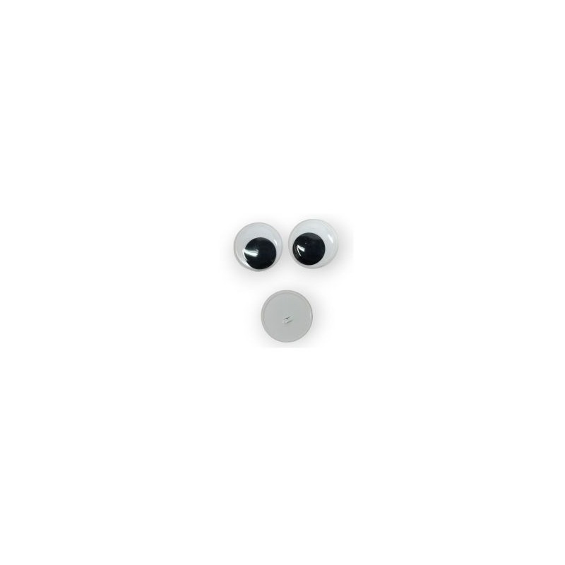 Ojos movibles para coser Blanco/Negro 30 mm