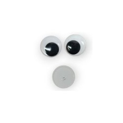 Ojos movibles para coser Blanco/Negro 18 mm
