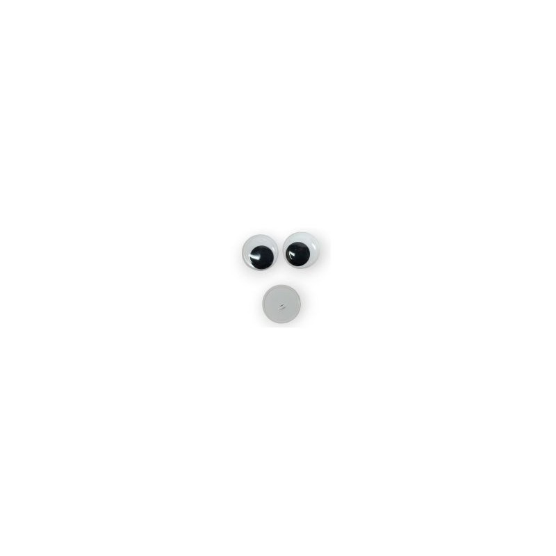 Ojos movibles para coser Blanco/Negro 18 mm