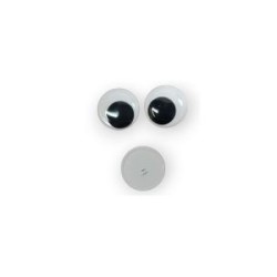 Ojos movibles para coser Blanco/Negro 12 mm