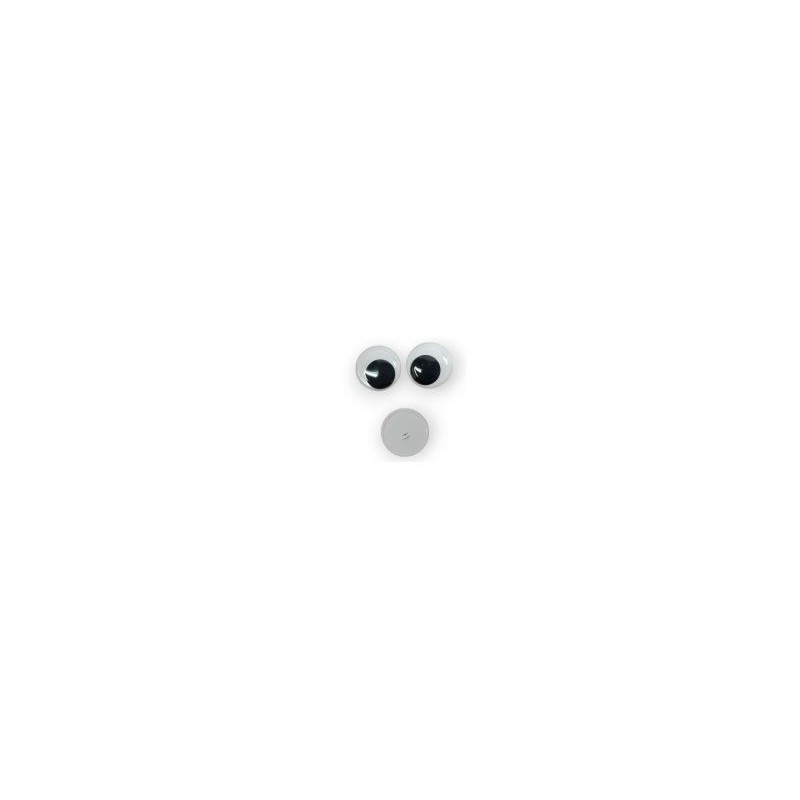 Ojos movibles para coser Blanco/Negro 12 mm