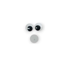 Ojos movibles para coser Blanco/Negro 8 mm