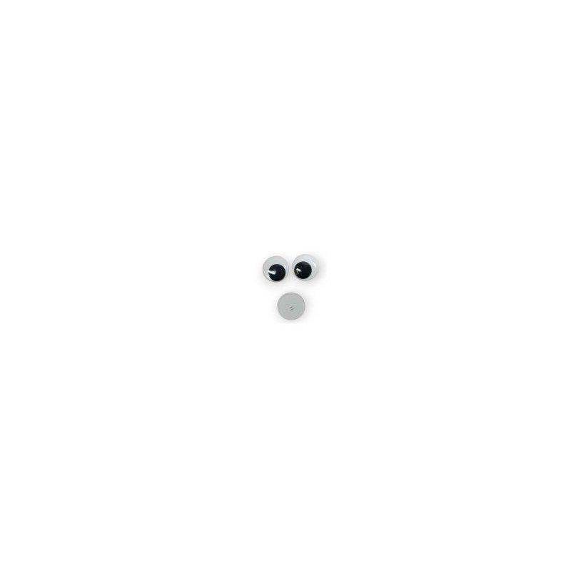 Ojos movibles para coser Blanco/Negro 8 mm