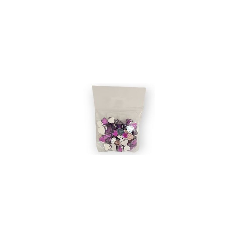 Piedra acrílica para coser Corazon Morado