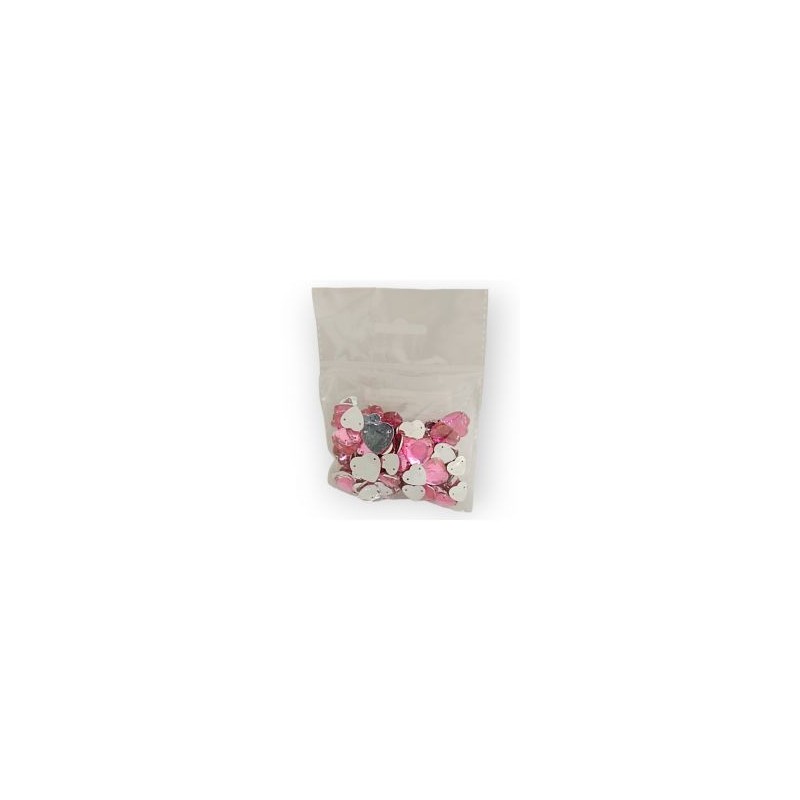 Piedra acrílica para coser Corazon Rosa