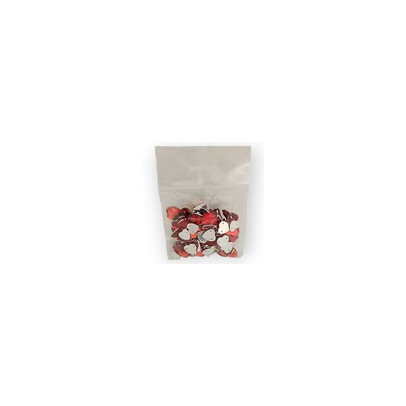 Piedra acrílica para coser Corazon Rojo