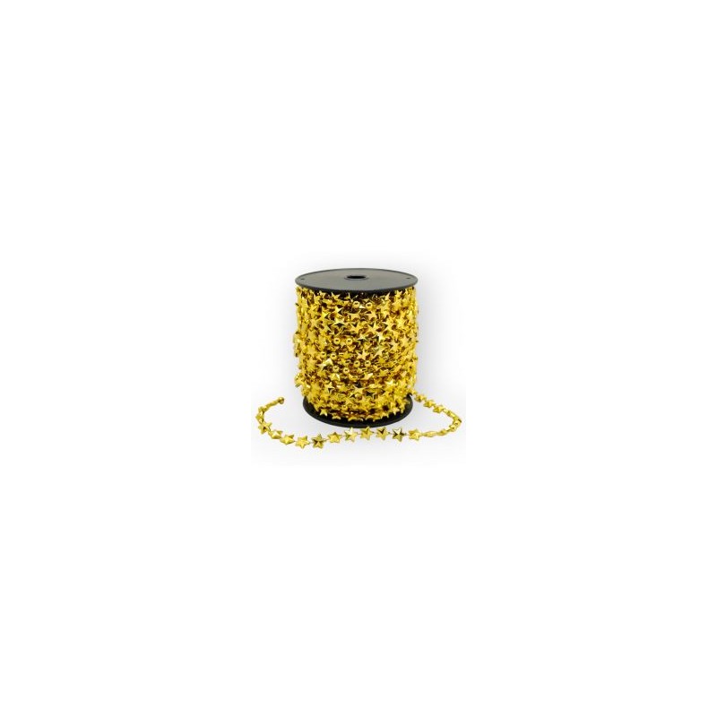 Cuentas en Rollo Oro Estrellas 10 mm