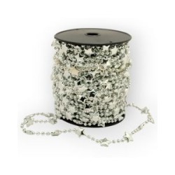 Cuentas en Rollo Plata Estrellas 4 mm