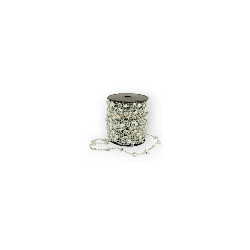 Cuentas en Rollo Plata Estrellas 4 mm