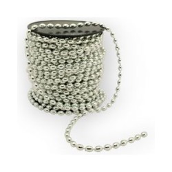 Cuentas en Rollo Plata Perla Oval 8 mm
