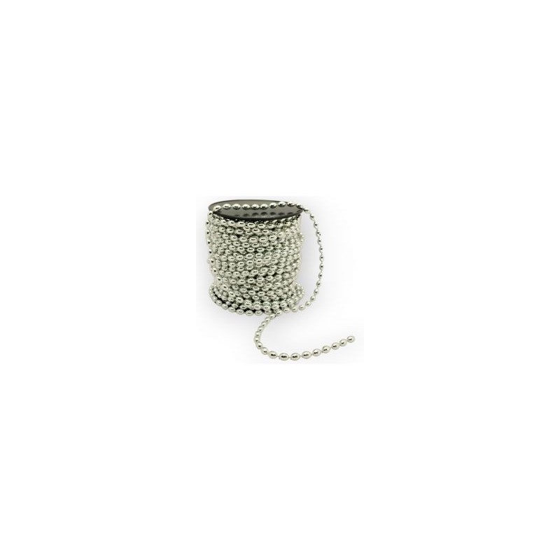 Cuentas en Rollo Plata Perla Oval 8 mm