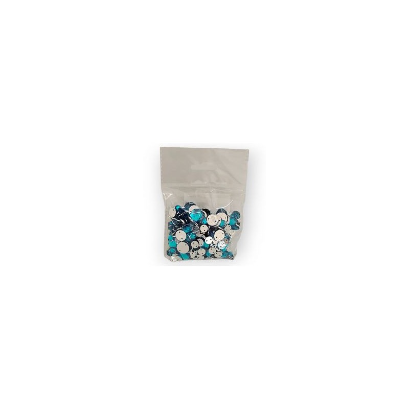 Piedra acrílica para coser Redondo Turquesa