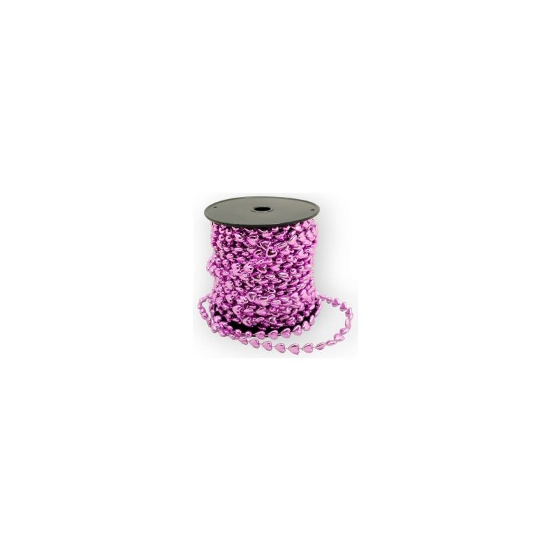Cuentas en Rollo Rosa Corazones 9 mm