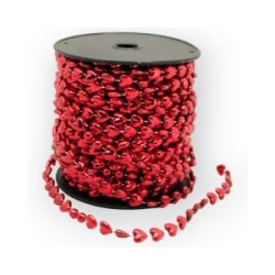 Cuentas en Rollo Rojo Corazones 9 mm