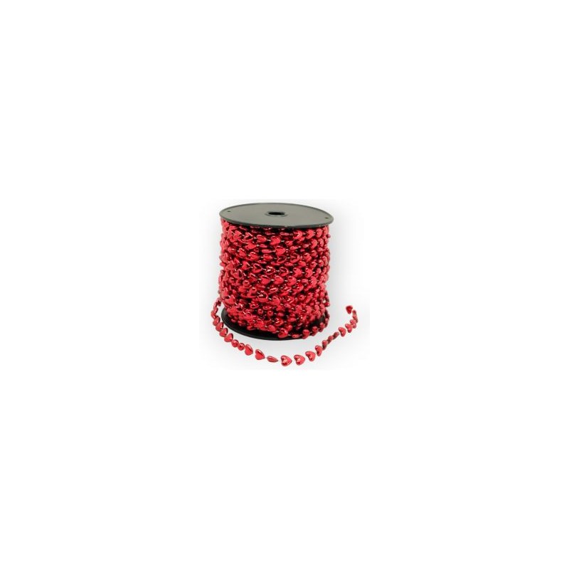 Cuentas en Rollo Rojo Corazones 9 mm