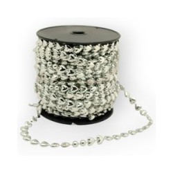 Cuentas en Rollo Plata Corazones 9 mm