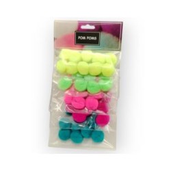 Tarjeta de Pom Poms Neón 25 mm