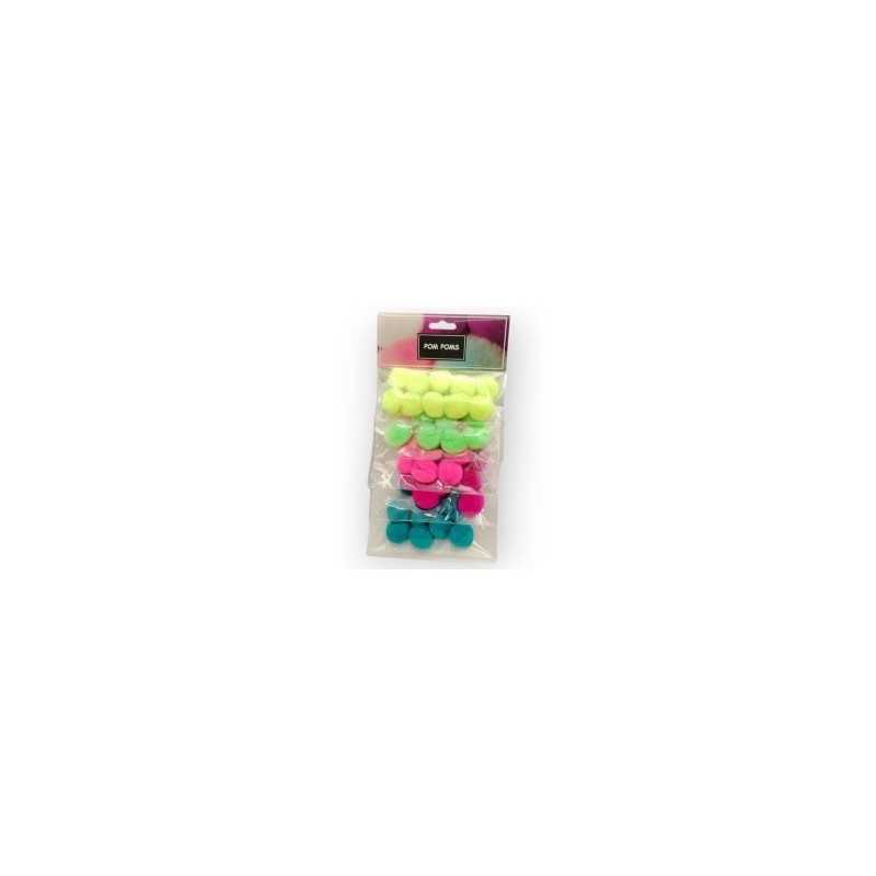 Tarjeta de Pom Poms Neón 25 mm