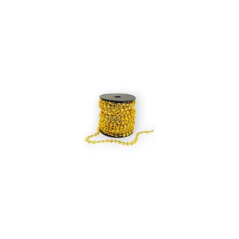 Cuentas en Rollo Oro Corazones 9 mm