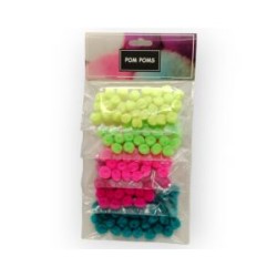 Tarjeta de Pom Poms Neón 13 mm
