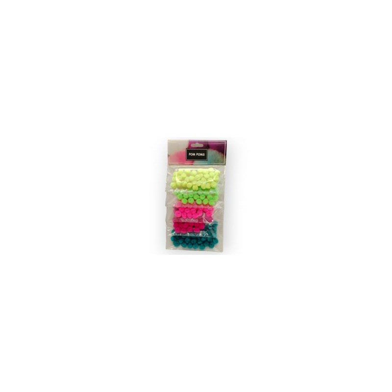 Tarjeta de Pom Poms Neón 13 mm