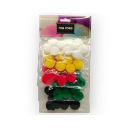 Tarjeta de Pom Poms Básicos 25 mm