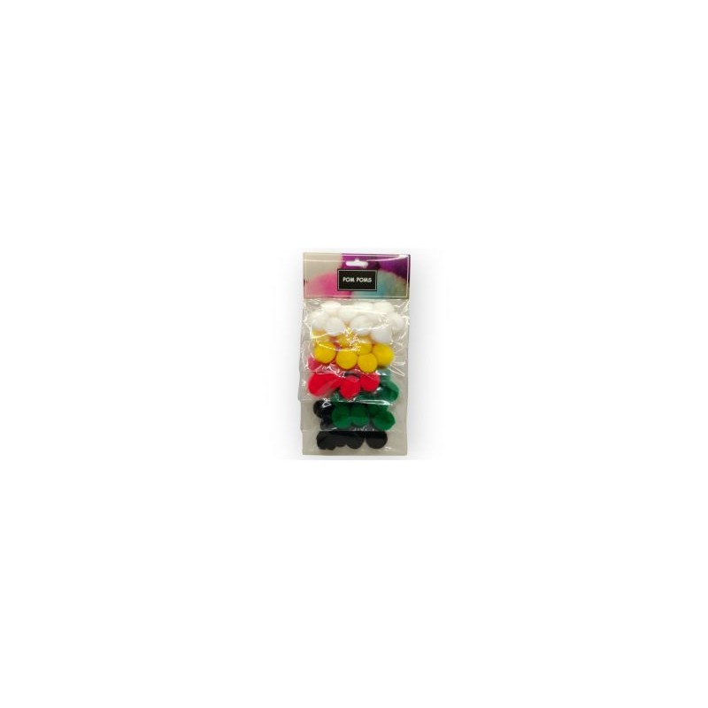 Tarjeta de Pom Poms Básicos 25 mm
