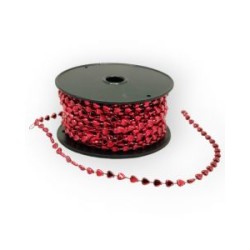 Cuentas en Rollo Rojo Corazones 5 mm