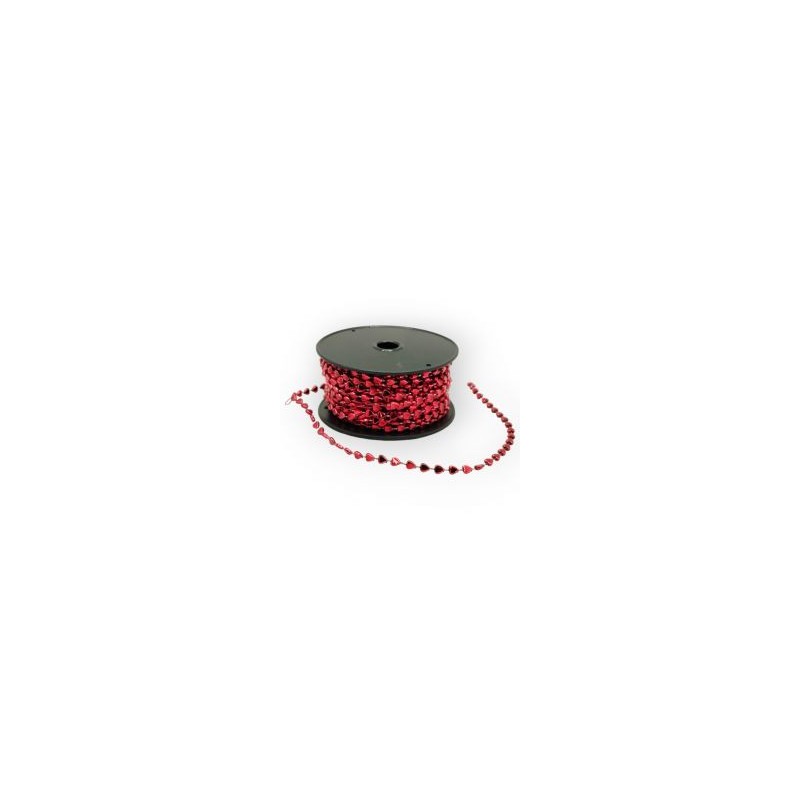Cuentas en Rollo Rojo Corazones 5 mm
