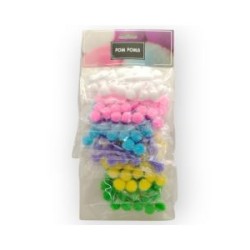 Tarjeta de Pom Poms Pastel 13 mm