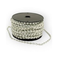 Cuentas en Rollo Plata Semi Círculo 6 mm