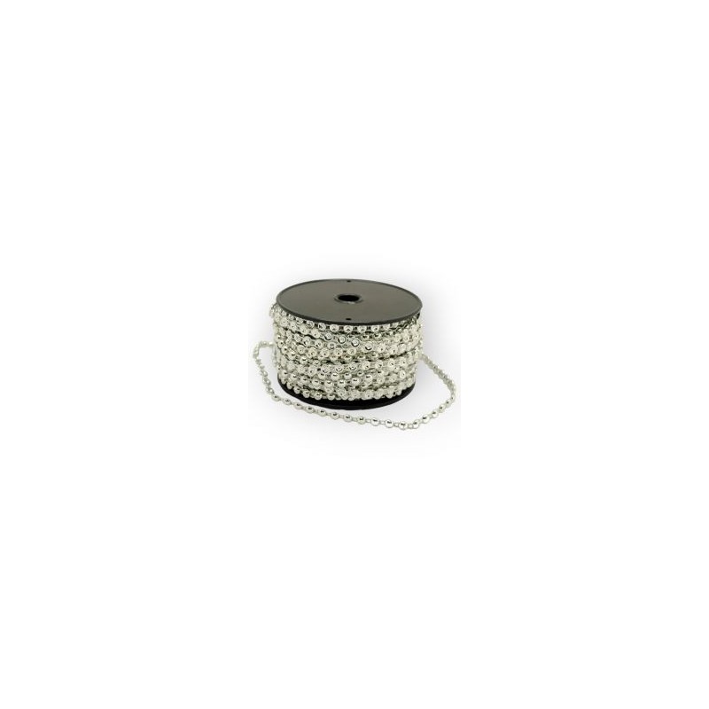 Cuentas en Rollo Plata Semi Círculo 6 mm
