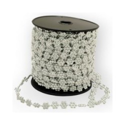 Cuentas en Rollo Plata Flor 8 mm
