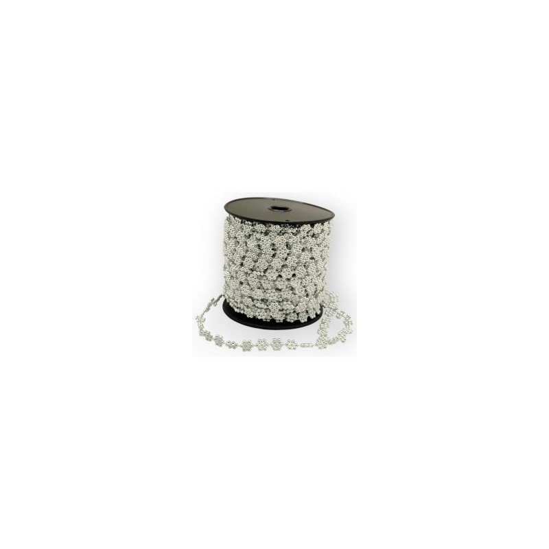 Cuentas en Rollo Plata Flor 8 mm