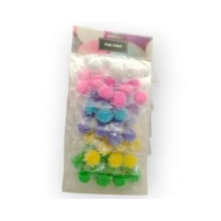 Tarjeta de Pom Poms Iridiscentes 25 mm