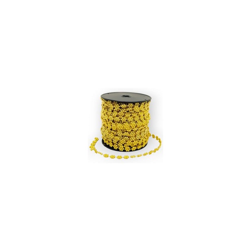 Cuentas en Rollo Oro Flor 8 mm