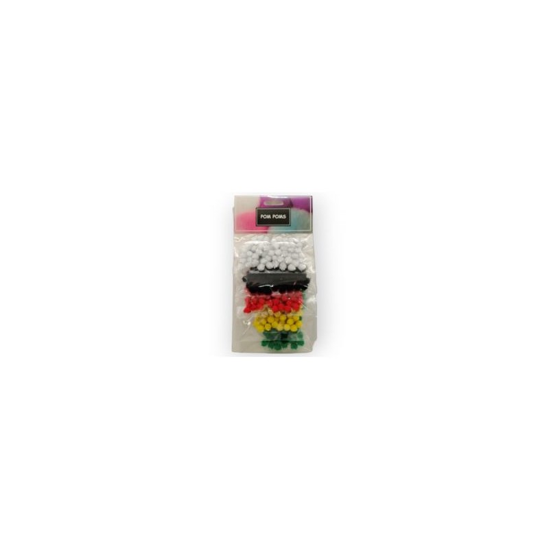 Tarjeta de Pom Poms Metálicos Básicos 8 mm