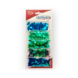 Surtido Lentejuela Plana Verde-Azul Plana