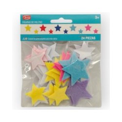 Figura de Fieltro con Adhesivo Estrellas
